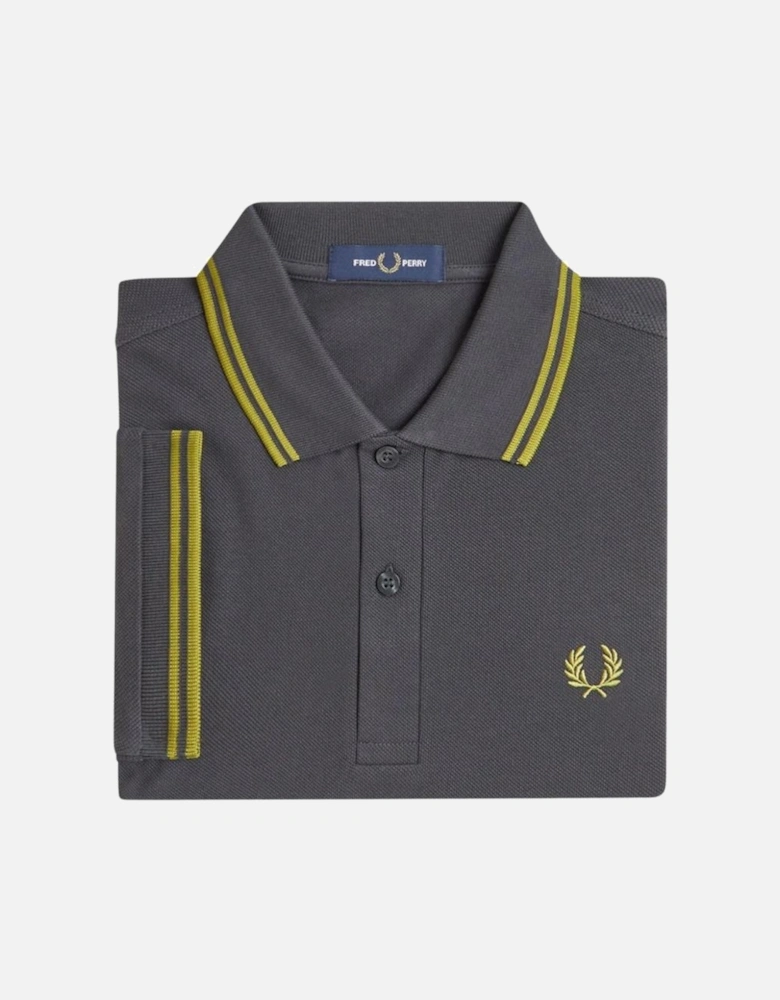 FP M3600 Twin Tipped Polo - Anchor Grey/Tennis Ball Yellow