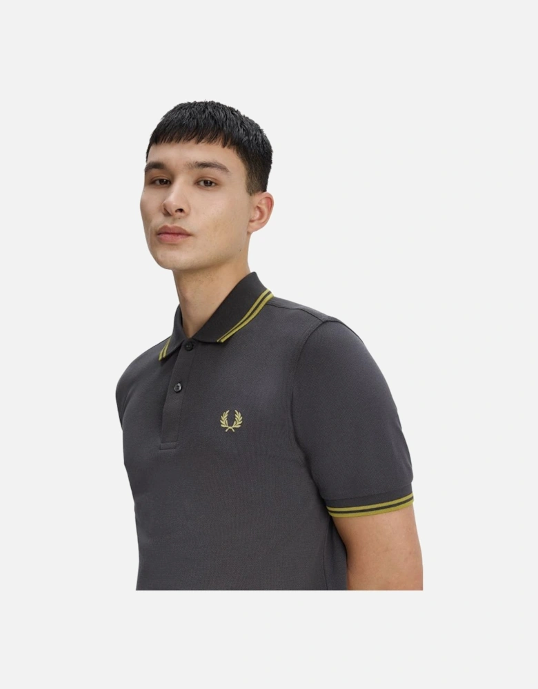 FP M3600 Twin Tipped Polo - Anchor Grey/Tennis Ball Yellow