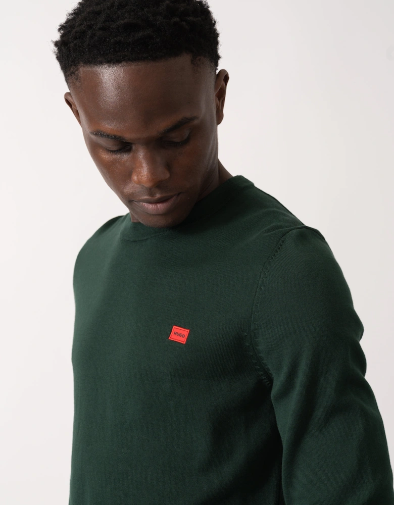 HUGO San Cassius Mens Crew Neck Sweater - Open Green 385