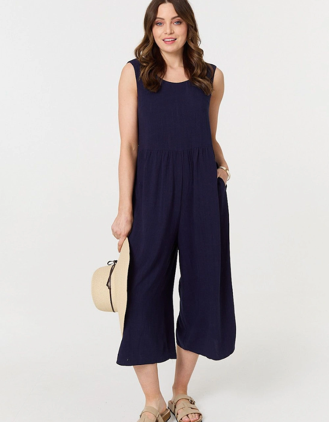 Relaxed Sleeveless Wide Crop Jumpsuit, 2 of 1