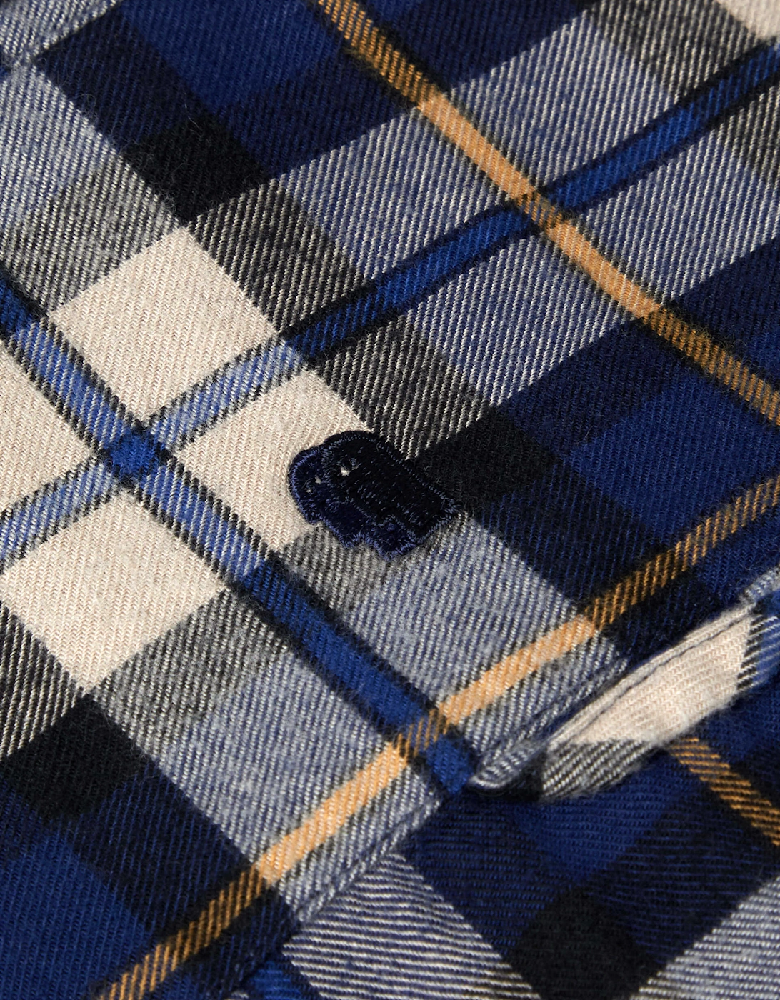 Parker Tapered Checked Shirt - Dark Blue