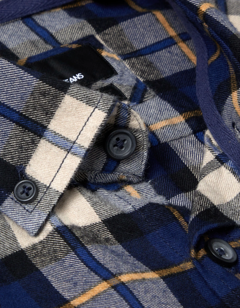 Parker Tapered Checked Shirt - Dark Blue