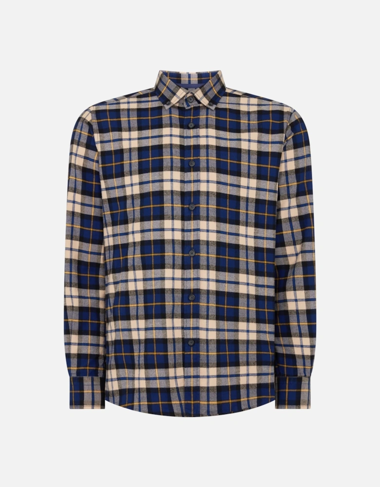 Parker Tapered Checked Shirt - Dark Blue
