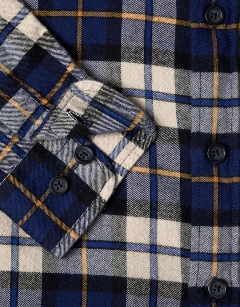 Parker Tapered Checked Shirt - Dark Blue