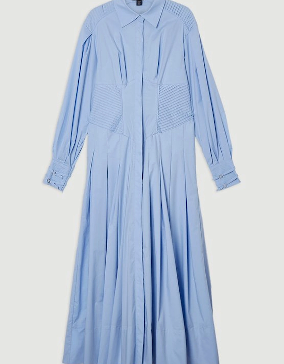 Archive Collection - Cotton Poplin Balloon Sleeve Corset Woven Maxi Dress