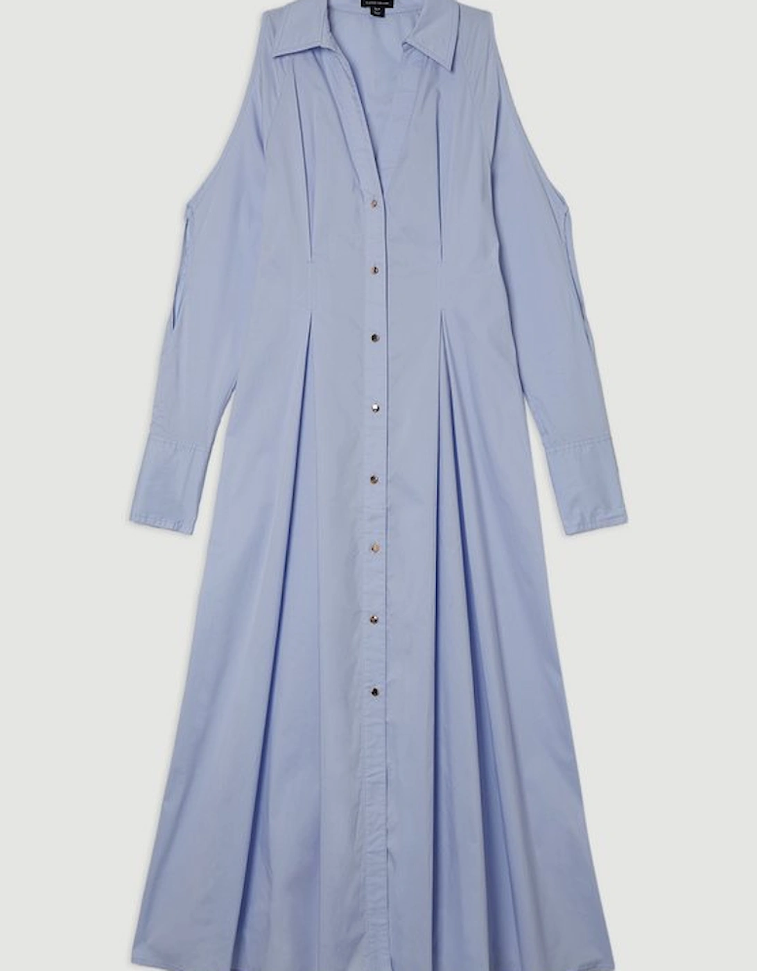 Cotton Poplin Woven Maxi Shirt Dress