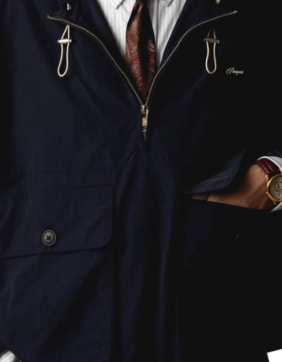 Navy Technical Windbreaker Jacket