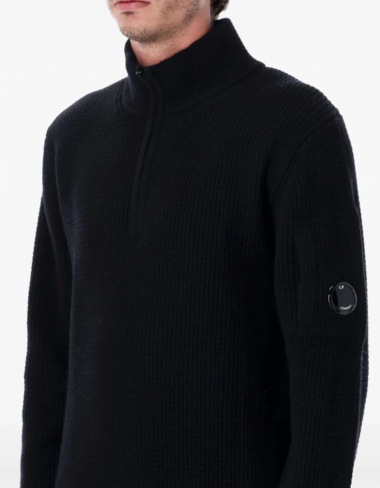 Lambswool Quarter Zip Sweater Black