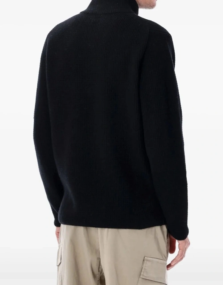 Lambswool Quarter Zip Sweater Black