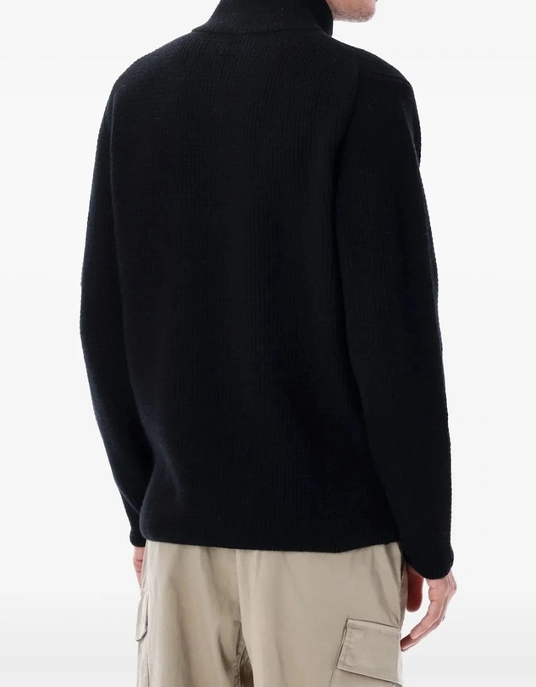 Lambswool Quarter Zip Sweater Black