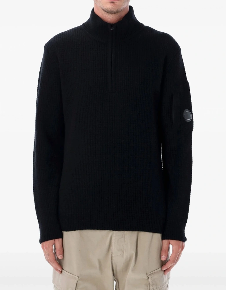 Lambswool Quarter Zip Sweater Black