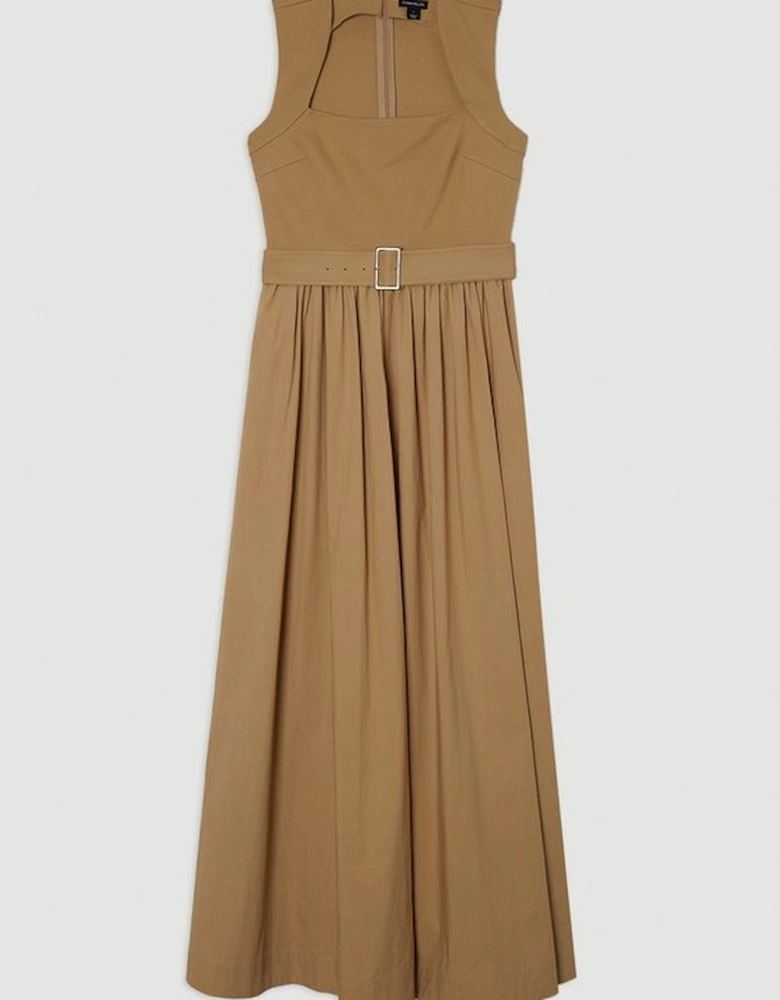 Scoop Neck Jersey Cotton Mix Maxi Dress