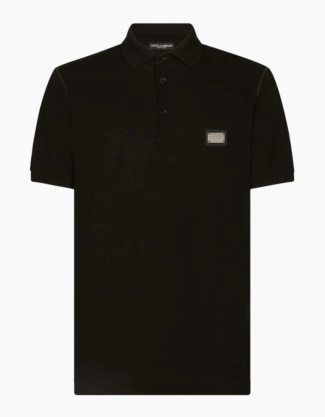 Dolce & Gabbana Men's Dolce & Gabbana Logo Polo Plaque Shirt Black