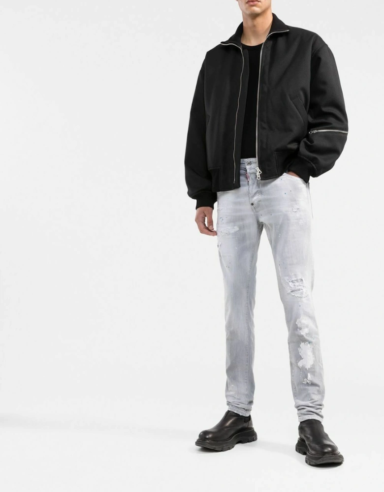 Cool Guy Paint Slim Jeans Grey
