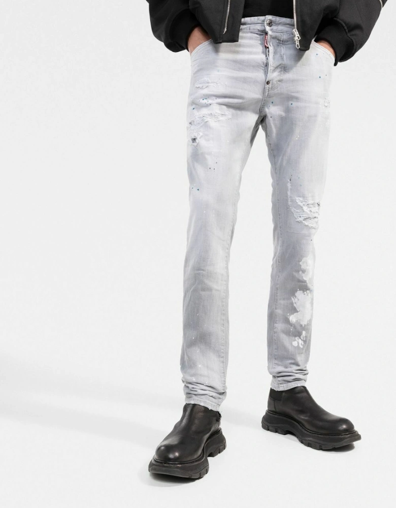 Cool Guy Paint Slim Jeans Grey