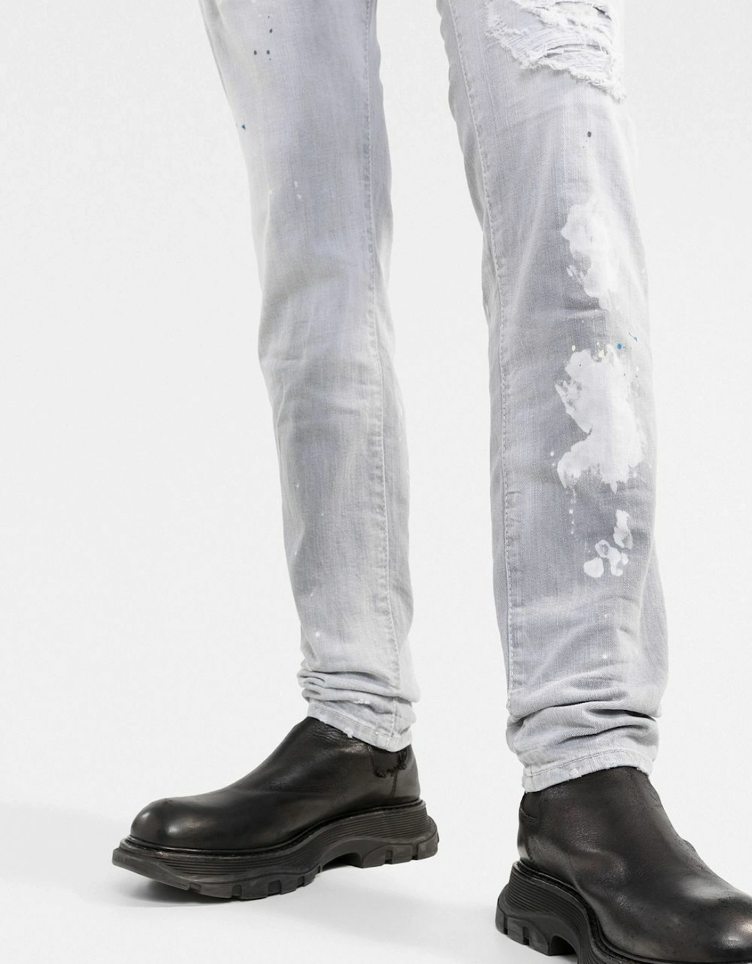 Cool Guy Paint Slim Jeans Grey