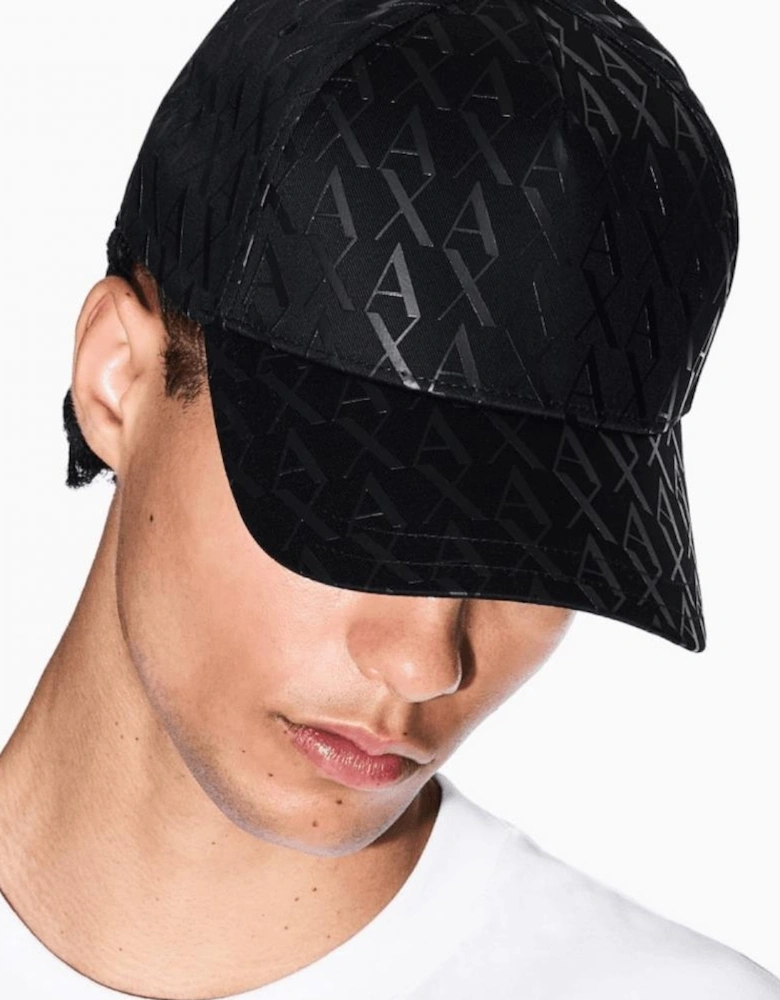 Cotton AX Monogram Logo Black Cap