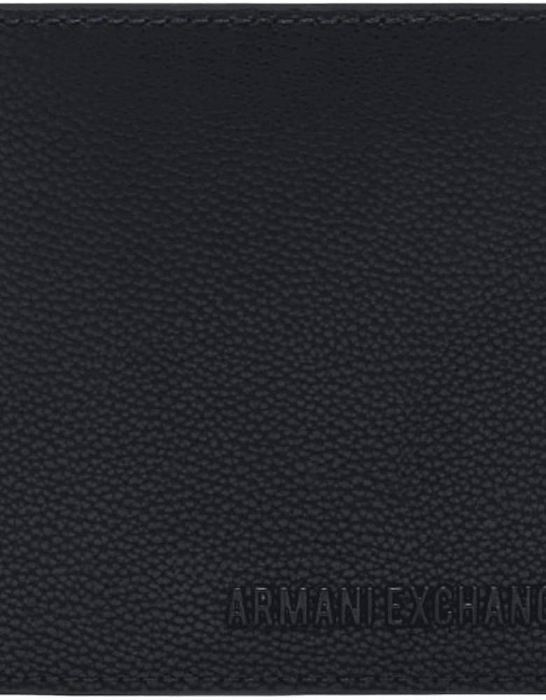 Black Embossed Logo Slim Book Wallet