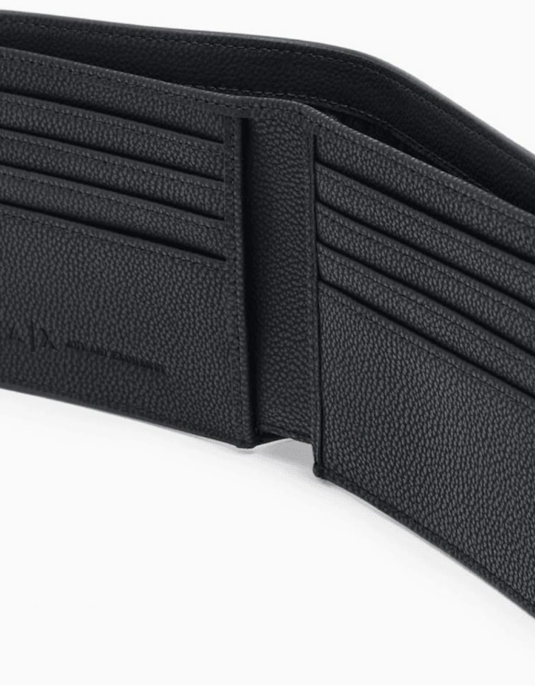 Black Embossed Logo Slim Book Wallet