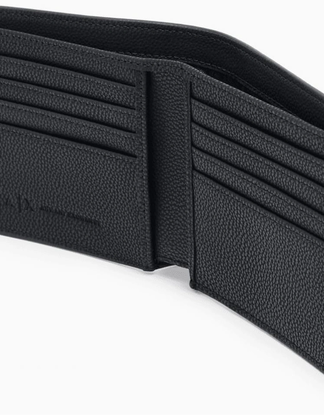 Black Embossed Logo Slim Book Wallet