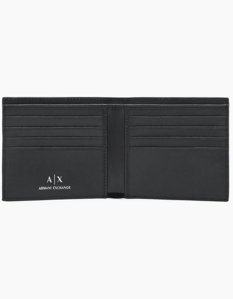 Metal Logo Bifold Black Wallet