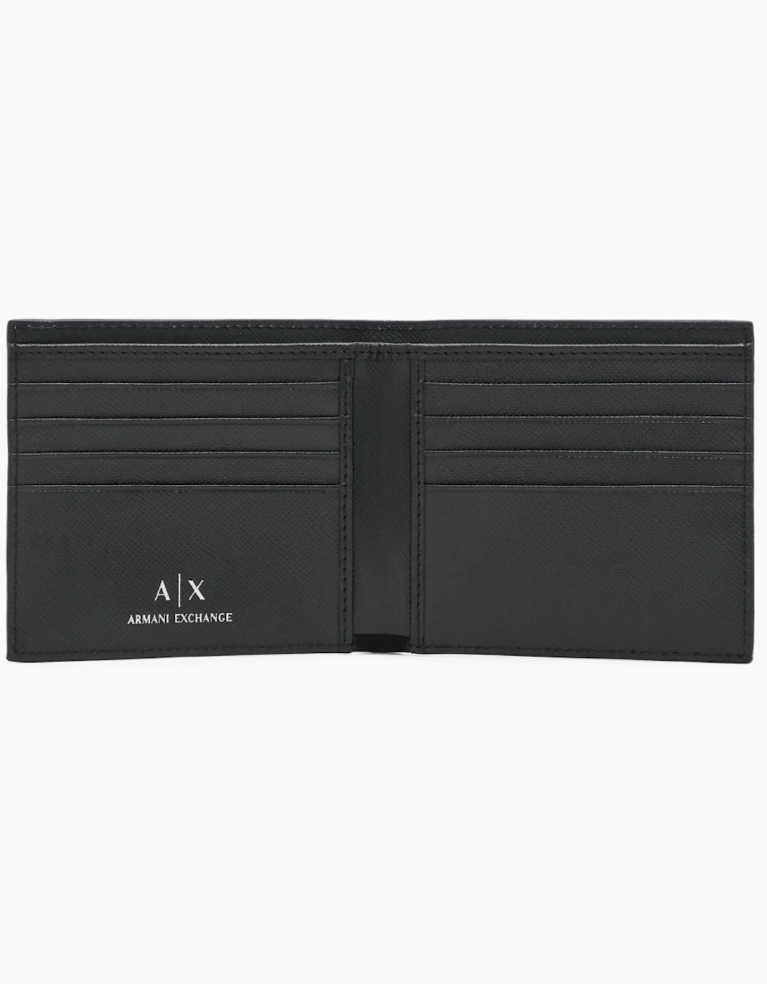 Metal Logo Bifold Black Wallet