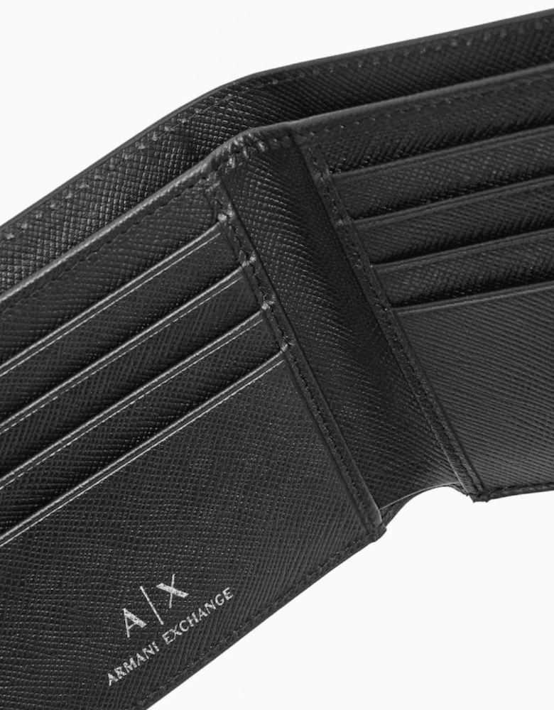 Metal Logo Bifold Black Wallet