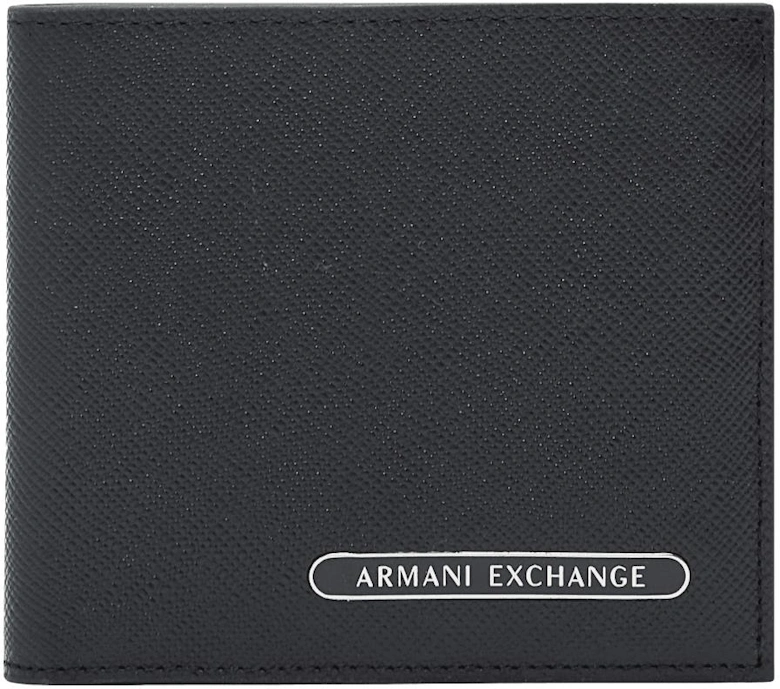 Metal Logo Bifold Black Wallet