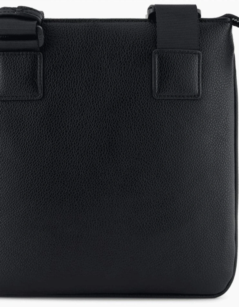 Metal Logo Black Shoulder Bag