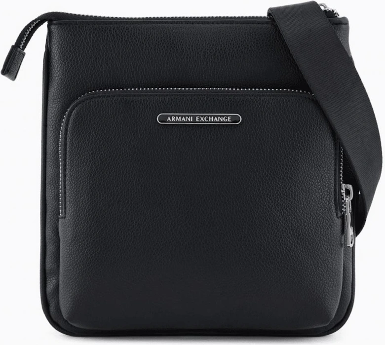 Metal Logo Black Shoulder Bag