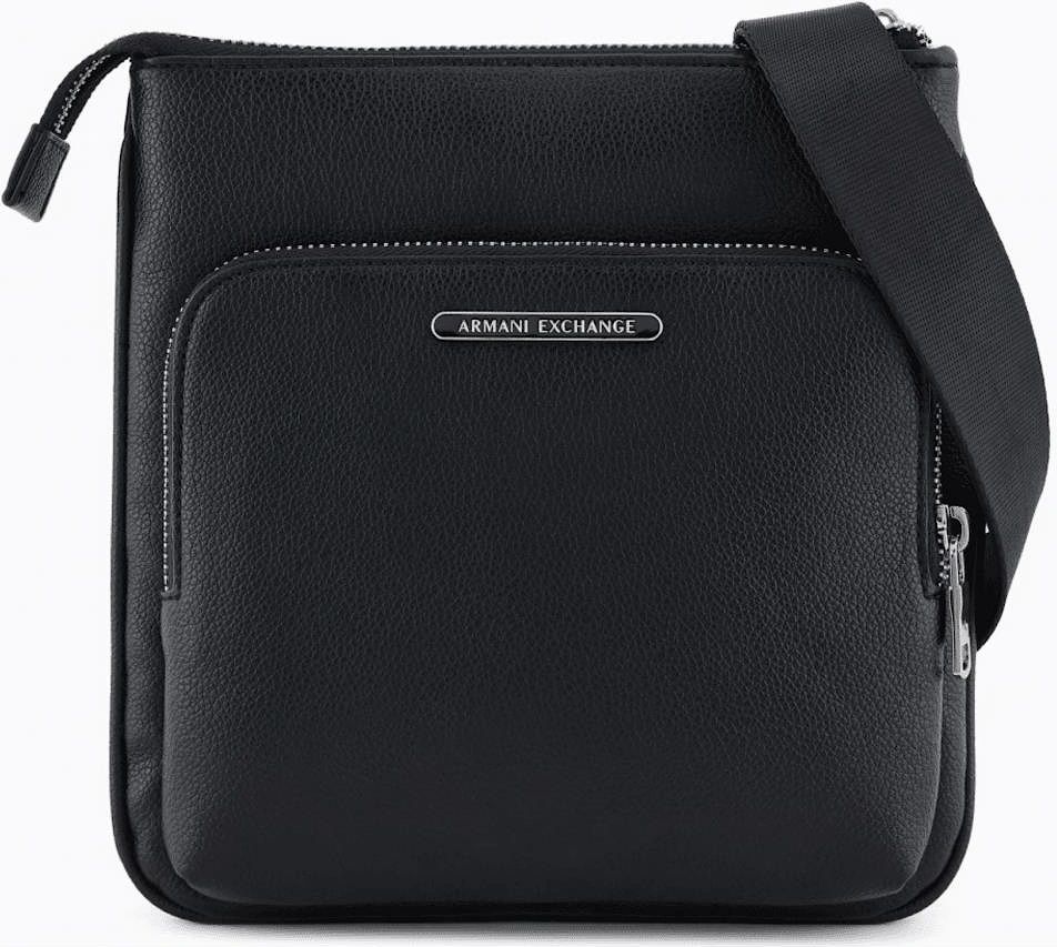 Armani Exchange Men's Metal Logo Black Shoulder Bag - Size: ONE size