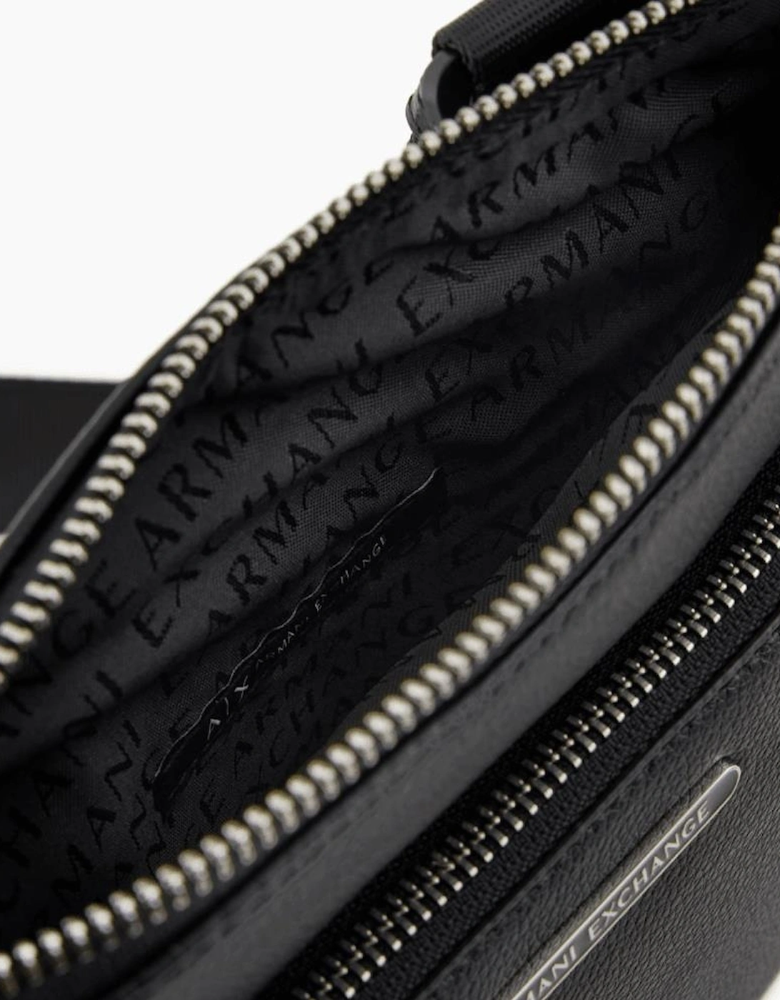 Metal Logo Black Shoulder Bag