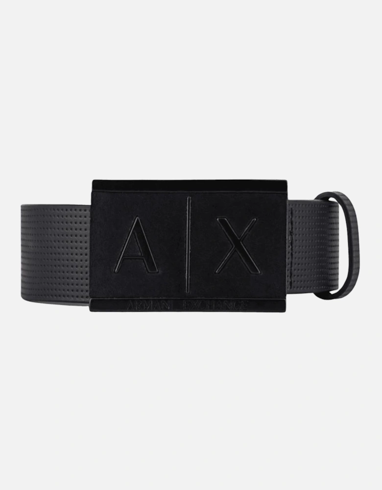 Matte Black Buckle Leather Belt