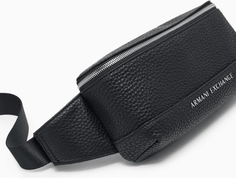 Tumbled Leather Black Waist Bag