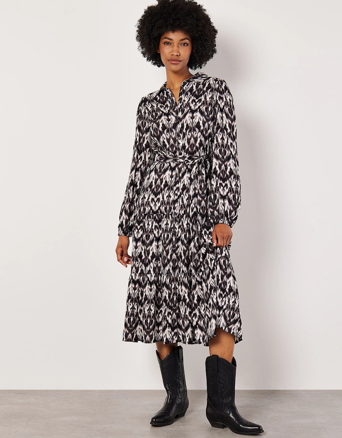 Ikat Tiered Shirt Midi Dress, 2 of 1