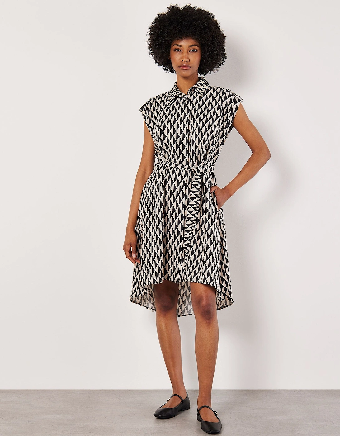 Geo Print Shirt Midi Dress, 2 of 1