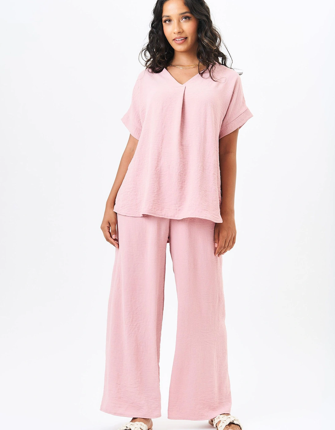 Blush V neck Oversized Top, 2 of 1