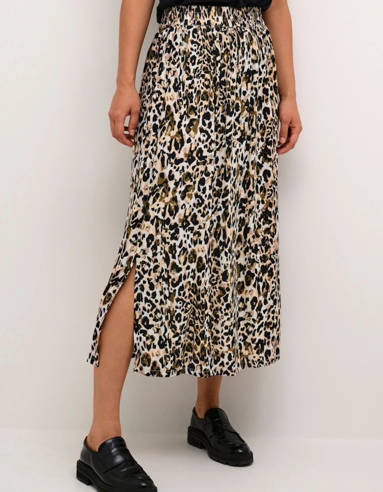 BPdagmar Leopard Print Midi Skirt Leopard Print