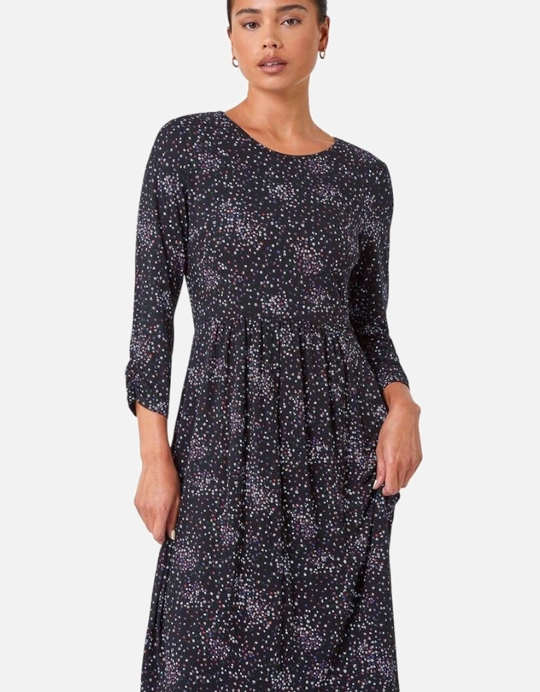 Petite Ditsy Floral Stretch Dress