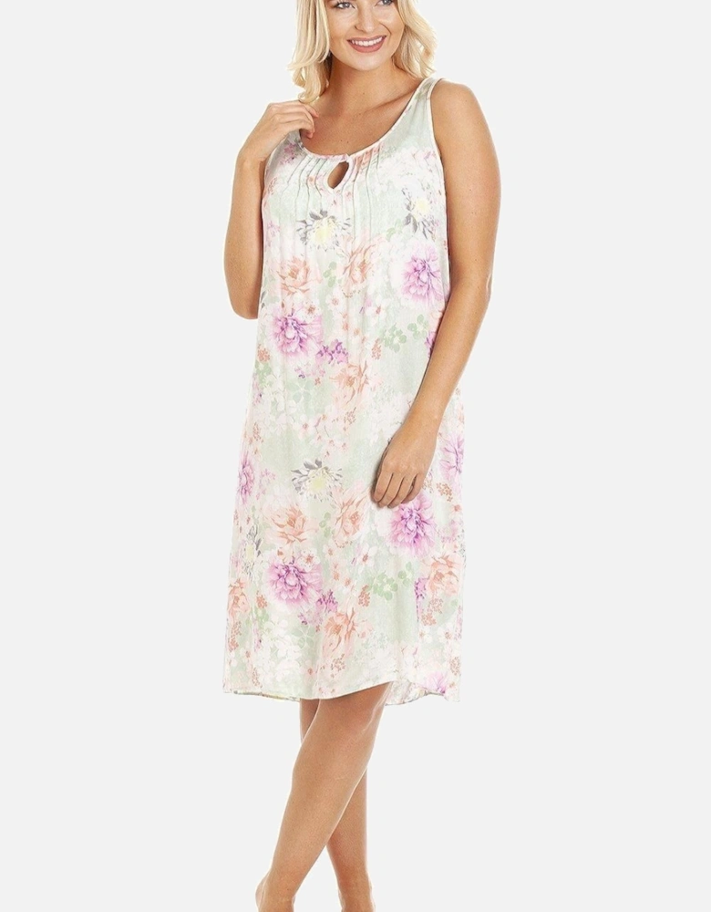 Classic Sleeveless Floral Print Chemise