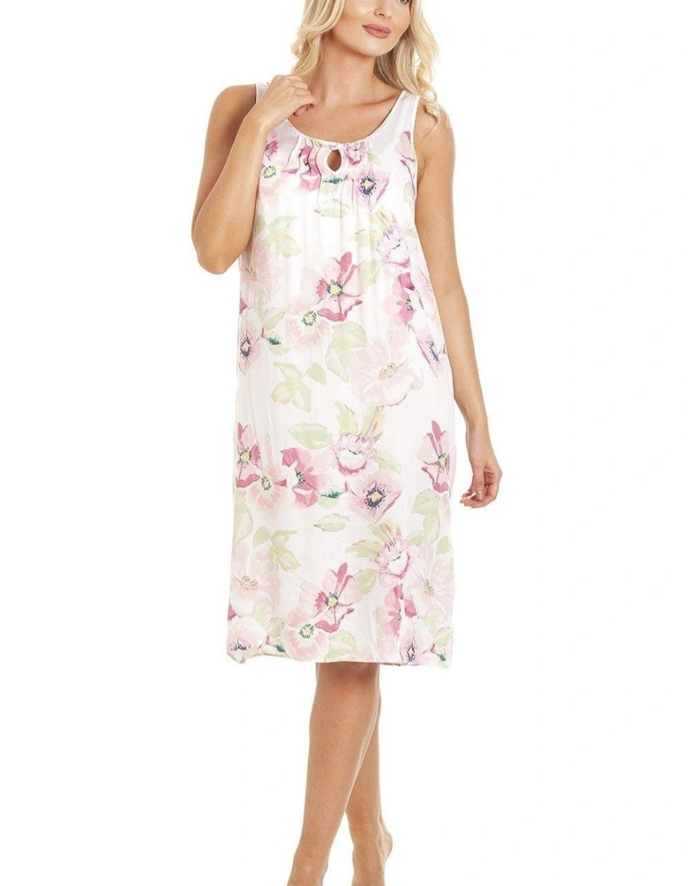 Classic Sleeveless Poppy Print Chemise