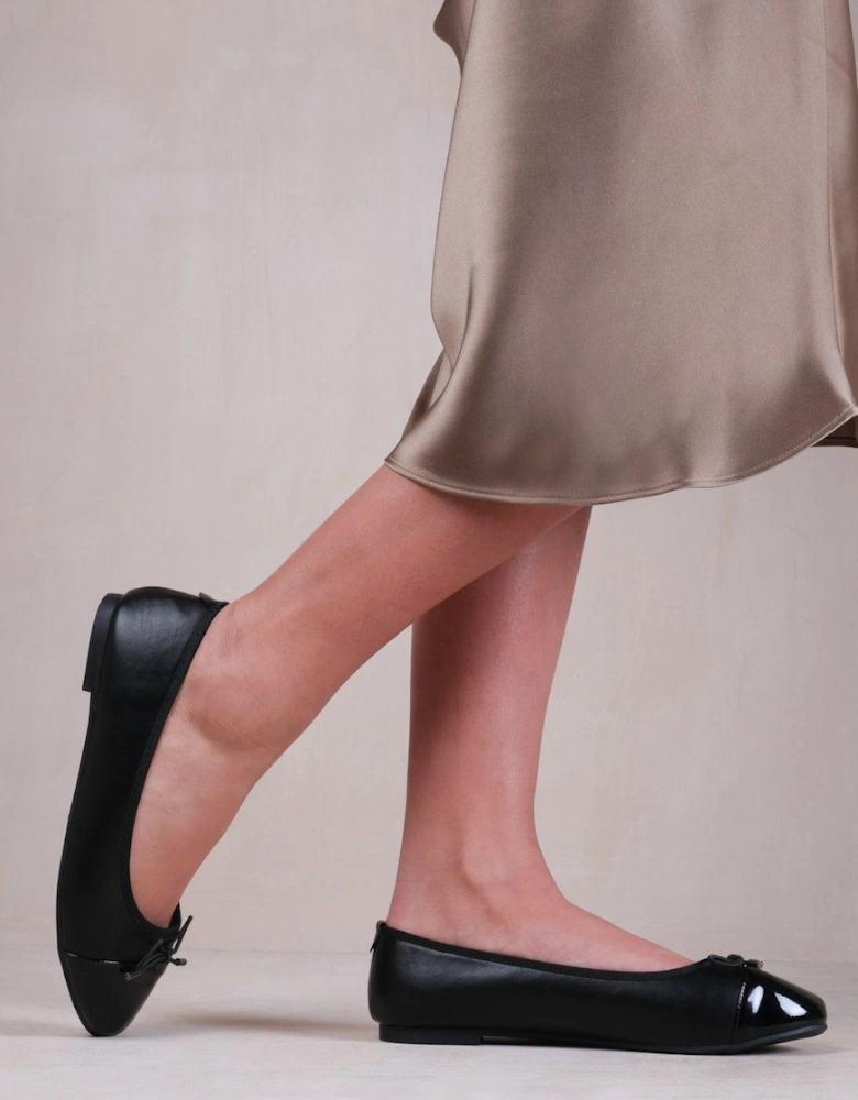 Janice' Ballerina Flats Extra Wide With Front Bow Detail