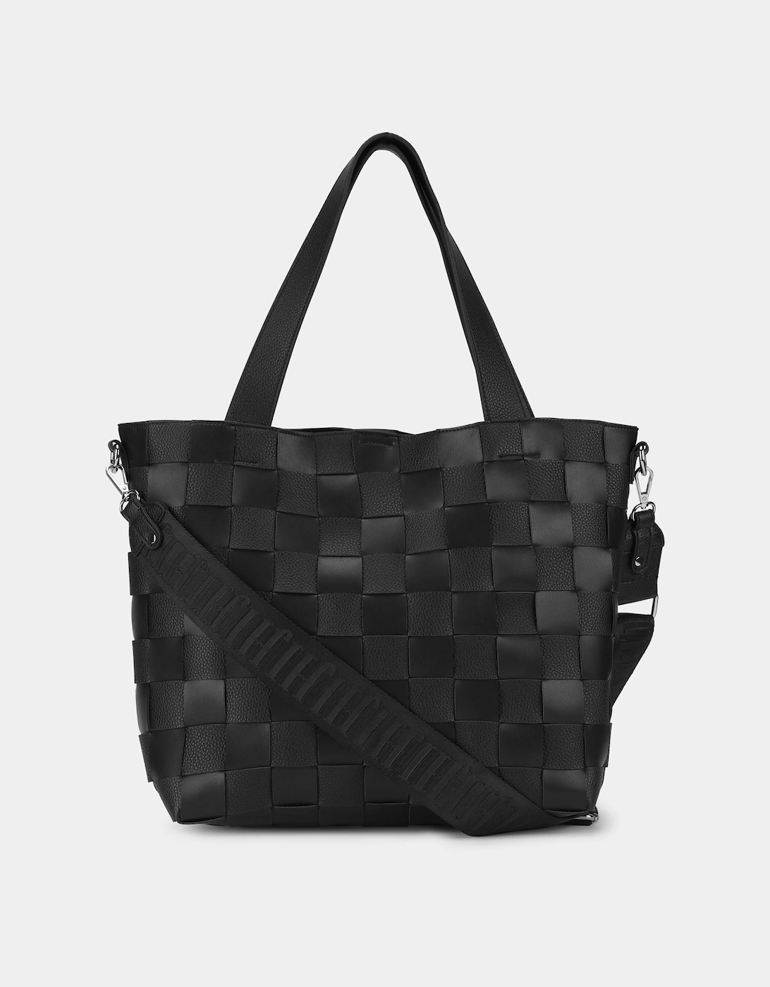 Chip Braided Womens Cross-Body Shopper - Black 001