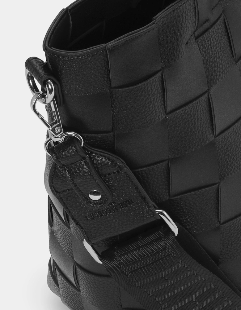 Chip Braided Womens Cross-Body Shopper - Black 001