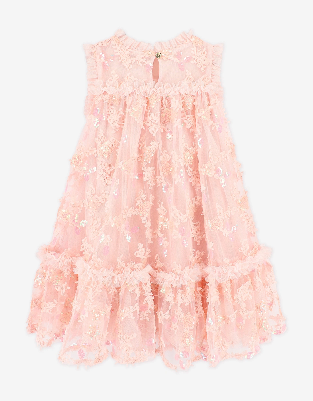 Angels Face Girls Tilly Sequin Flower Tulle Dress in Pink