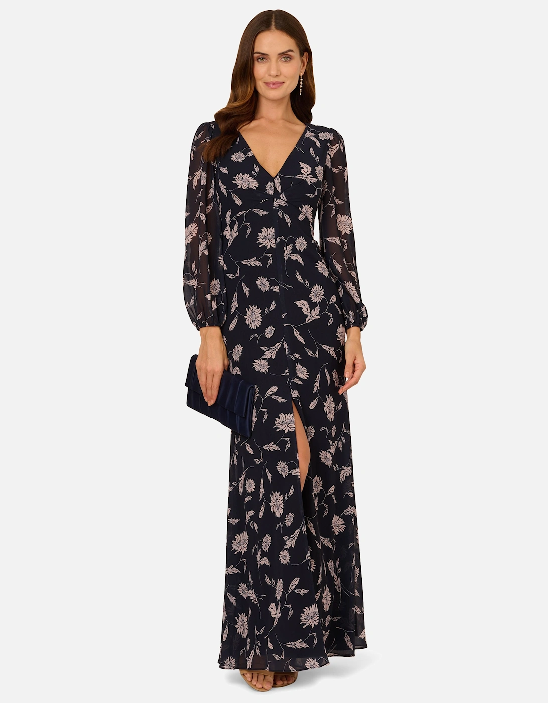 Print Chiffon Long Dress, 2 of 1