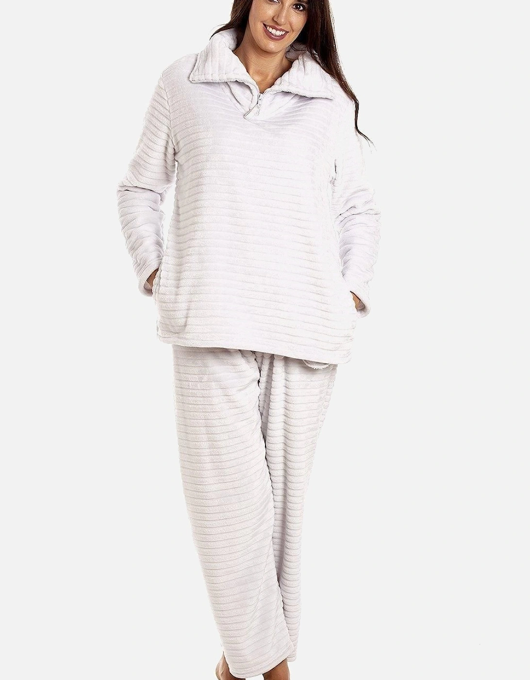 Supersoft Two Piece Striped Pyjama Set, 2 of 1