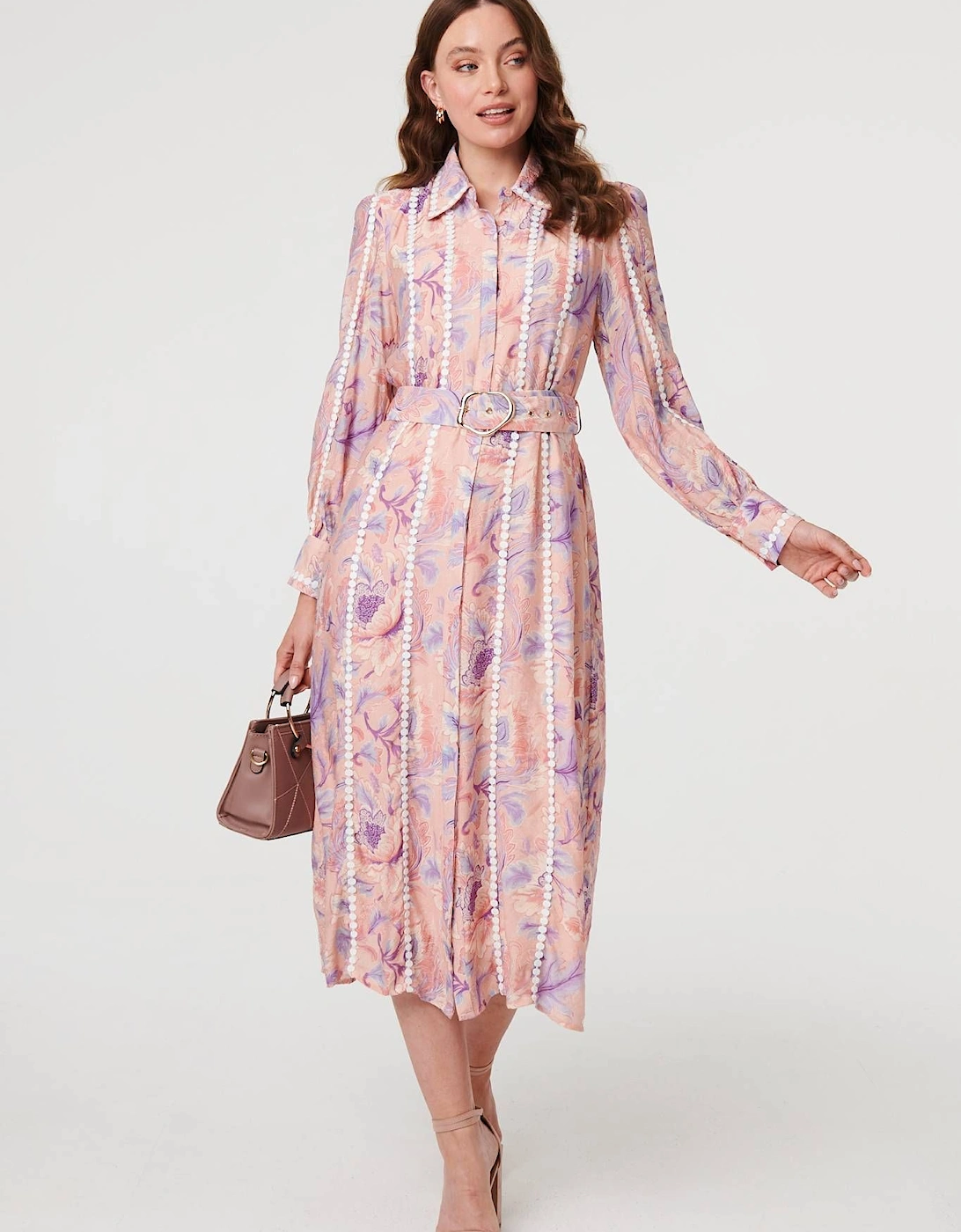 Floral Embellished Midi Shirt Dress, 2 of 1