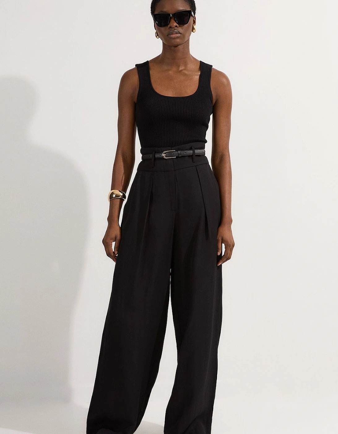 Tailored Viscose Linen Wide Leg Trouser, 2 of 1