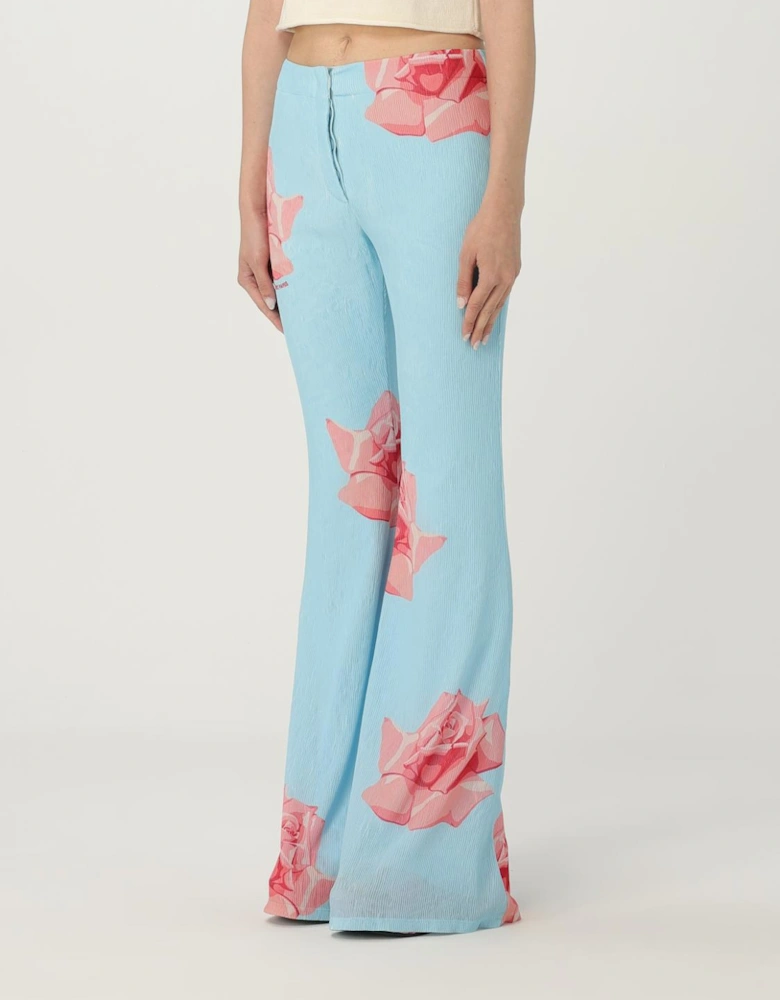 Floral WideLeg Pleated Pants